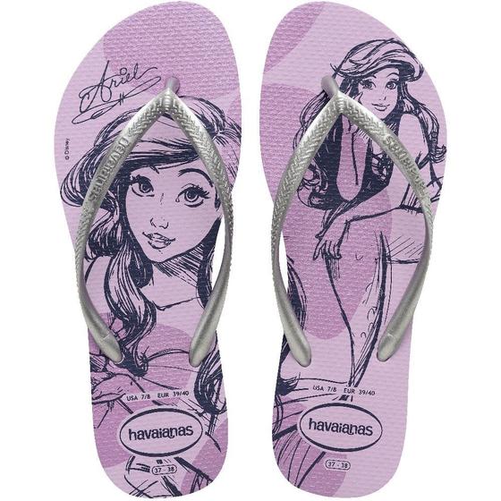 Imagem de Chinelo Feminino Havaianas Slim Princesas Lilás - 4135045