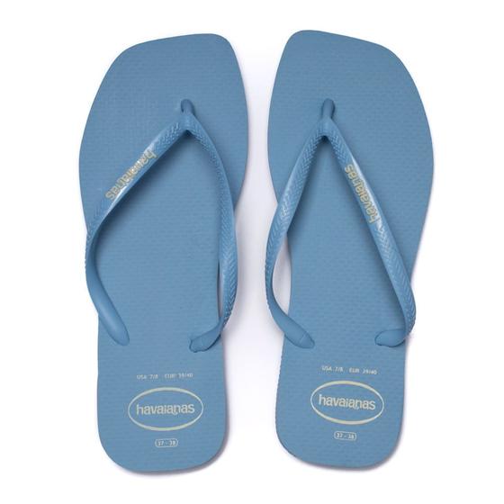 Imagem de Chinelo Feminino Havaianas Slim Square Logo Pop Up Azul