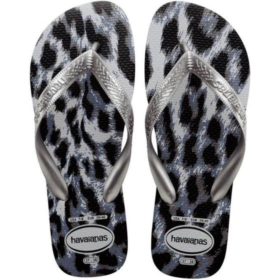 Imagem de Chinelo Feminino Havaianas Top Animals Cinza Prata