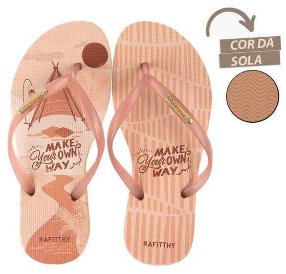 Imagem de Chinelo Feminino Make Your Own Way - Rafitthy - Bege