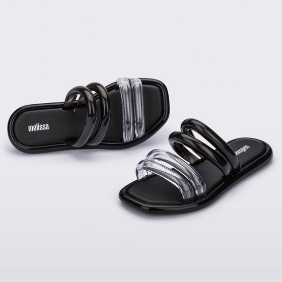 Chinelo Feminino Melissa Airbubble Slide Preto/Vidro Menor preço em Chinelo Feminino Melissa Airbubble Slide Preto/Vidro