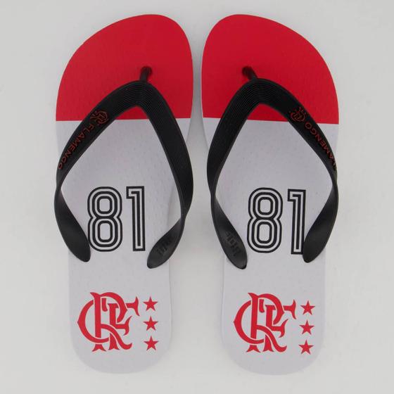 Imagem de Chinelo Flamengo Manto 81 Branco e Preto