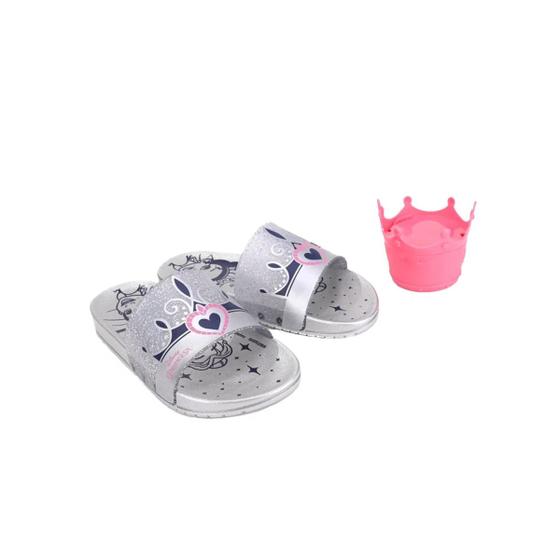 Imagem de Chinelo Grendene Disney Princesas Surprise 22730 Cinza/Prata