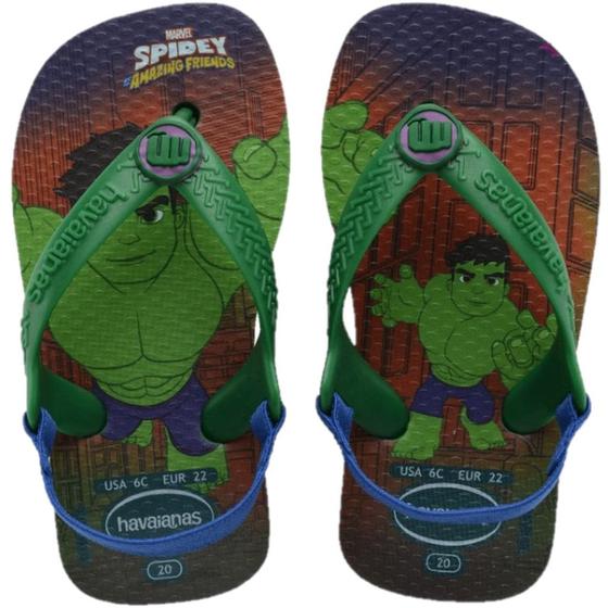 Imagem de Chinelo Havaianas Baby C/ Elastico Hulk Original