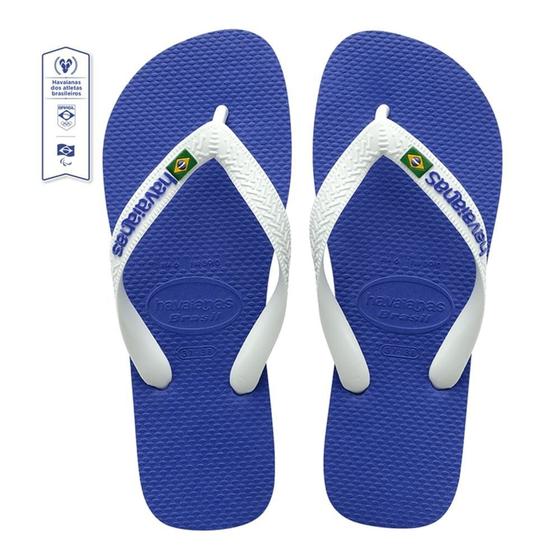 Imagem de Chinelo Havaianas Bandeira Brasil Logo Azul Naval