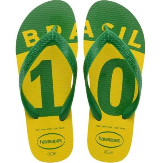 Imagem de Chinelo Havaianas Brasil 10 Copa do Mundo Unissex - Amarelo