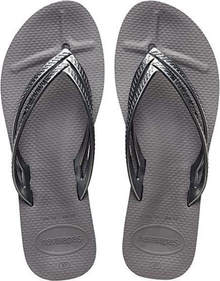 Chinelo Havaianas Cinza Aço Wedges Feminino Original Menor preço em Chinelo Havaianas Cinza Aço Wedges Feminino Original
