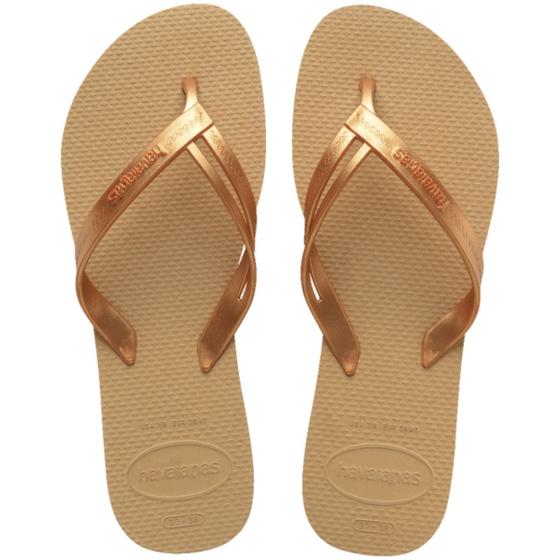 Imagem de Chinelo Havaianas Elegance Feminino Tiras Lisas Metalizadas