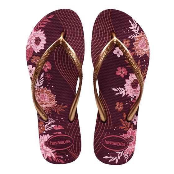 Imagem de Chinelo Havaianas Feminino Estampado Slim Organic Com NF