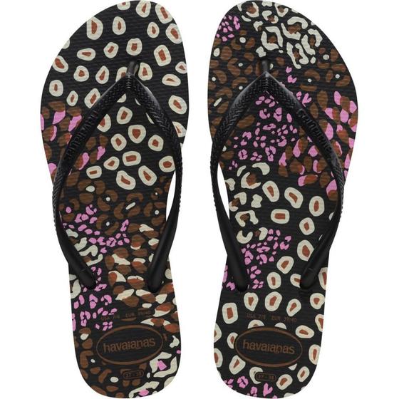 Imagem de Chinelo Havaianas Feminino SLIM Animals 35/6 Preto