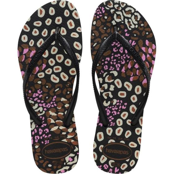 Imagem de Chinelo Havaianas Feminino SLIM Animals 39/0 Preto