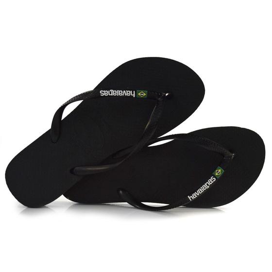 Imagem de Chinelo Havaianas Feminino Slim Brasil Preto 4140713