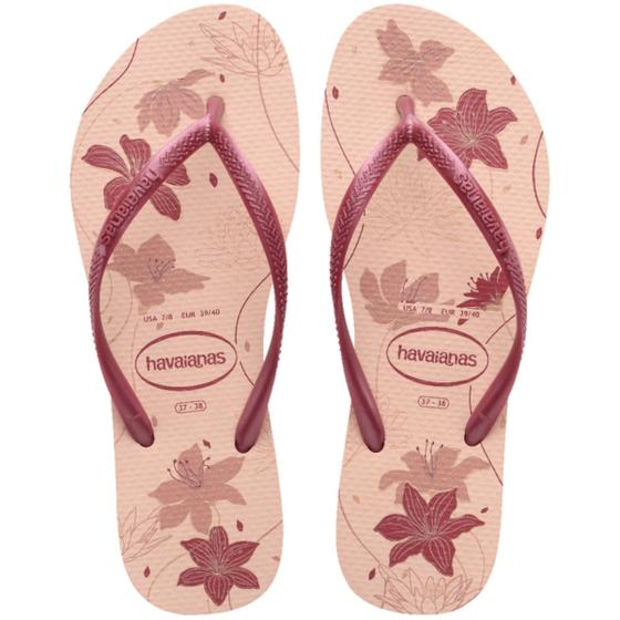 Imagem de Chinelo Havaianas Feminino Slim Organic Floral Tiras Finas