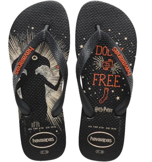 Imagem de Chinelo Havaianas Harry Potter - Grafite - Tam 37/38