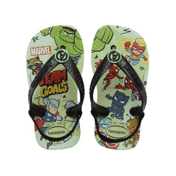 Imagem de Chinelo Havaianas Infantil Baby Marvel Heróis com elástico