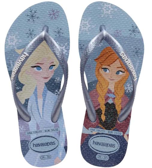 Imagem de Chinelo Havaianas Infantil Princesas Frozen Disney Menina Glitter