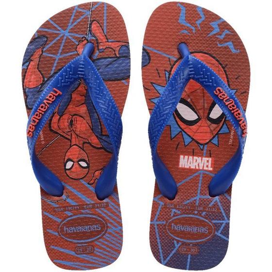 Imagem de Chinelo Havaianas Infantil Top Marvel II - unissex - vermelho e azul