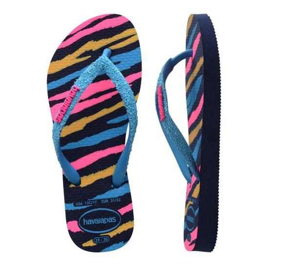 Imagem de Chinelo havaianas kids slim glitter ii-marinho/turquesa