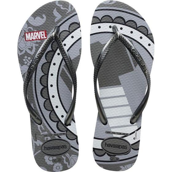 Imagem de Chinelo Havaianas Licenciado SLIM Marvel 37/8 Cinza ACO