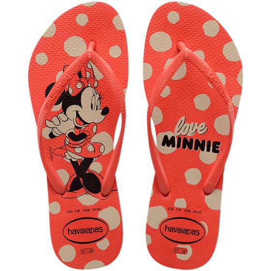 Imagem de Chinelo Havaianas Slim Disney FC Feminino - Vermelho - 37/38