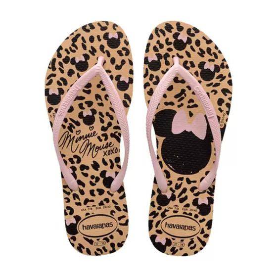 Imagem de Chinelo Havaianas Slim Disney Feminino - Bege e Rosa