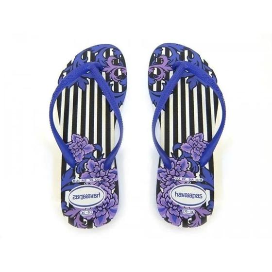 Imagem de Chinelo Havaianas Slim Fever Branco com Ice Violet