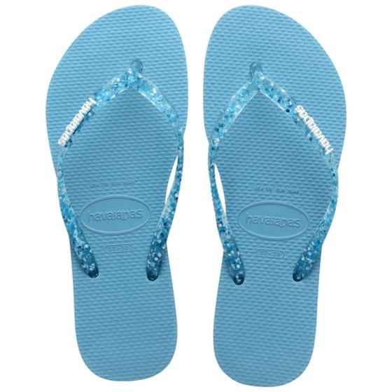 Imagem de Chinelo Havaianas Slim logo Metallic Gritter Feminina Tiras Finas Original com Nota Fiscal