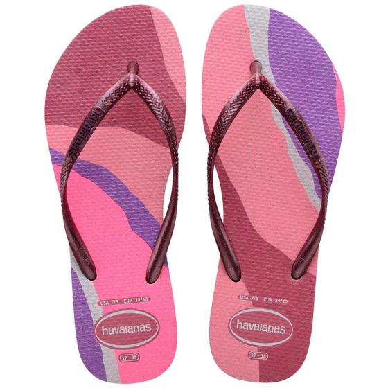 Chinelo Havaianas Slim Palette Glow Rosa Veludo Menor preço em Chinelo Havaianas Slim Palette Glow Rosa Veludo