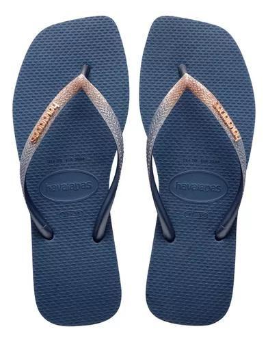 Imagem de Chinelo Havaianas Slim Square Glitter - Azul Indigo