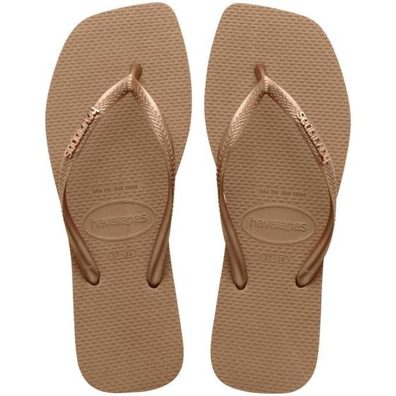 Imagem de Chinelo Havaianas Slim Square Logo Metallic Bico Quadrado