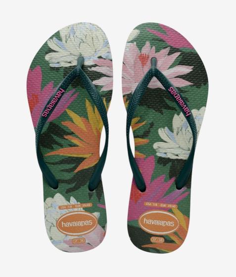 Imagem de Chinelo Havaianas Slim Summer Bliss Verde Palha