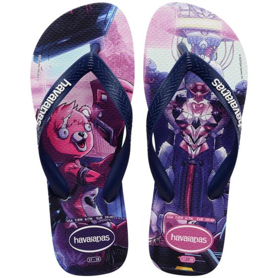 Imagem de Chinelo Havaianas Top Fortnite Masculino - Roxo e Branco