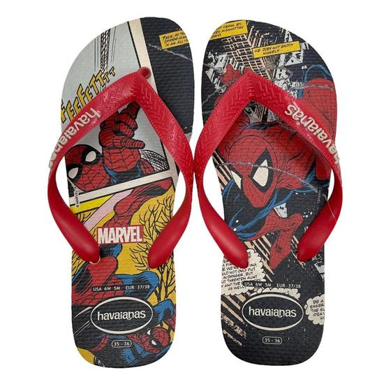 Chinelo Masculino Havaianas Top Marvel Séries Capitão América Azul 37 Chinelo Masculino Havaianas Top Marvel Séries Capitão América Azul 37