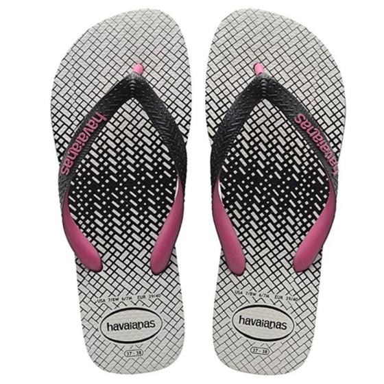 Imagem de Chinelo Havaianas Top Optical Zig Zag Preto Rosa Orquídea