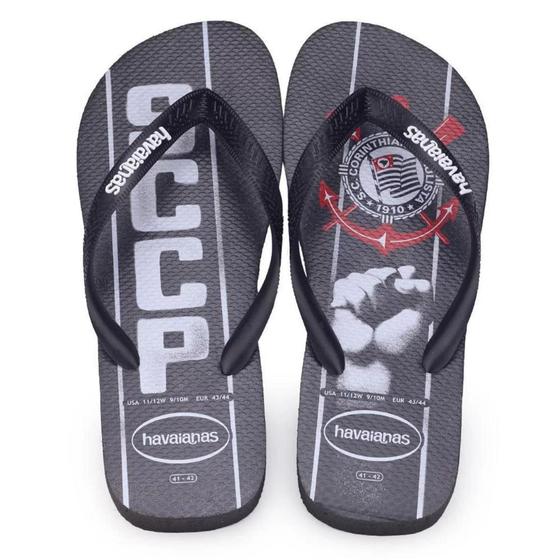 Imagem de Chinelo Havaianas Top Times Corinthians Infantil Menino Timão Gaviões Original com Nota Fiscal