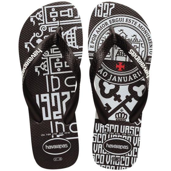 Imagem de Chinelo Havaianas Top Times Vasco da Gama - Preto e Branco