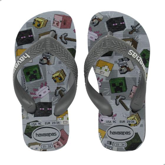 Imagem de Chinelo Infantil Havaianas Kids Minecraft-Cinza