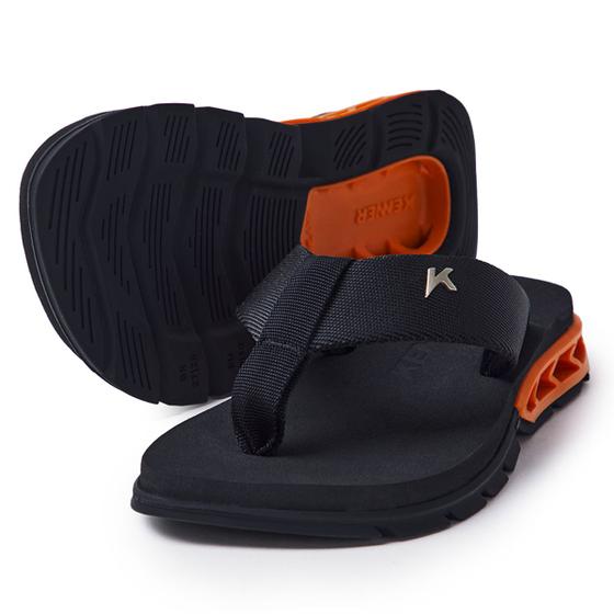 Imagem de Chinelo Infantil Kenner Rakka Kids - Preto e Laranja