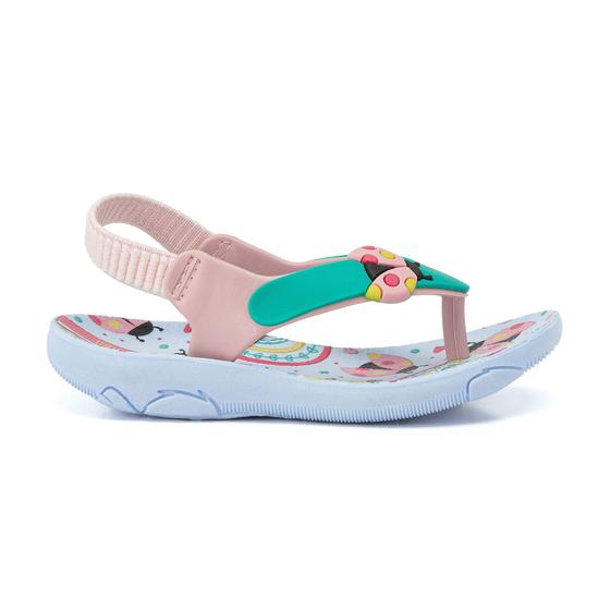 Imagem de Chinelo Infantil Menina Klin Acqua Print AZUL BB/ Rosa Claro