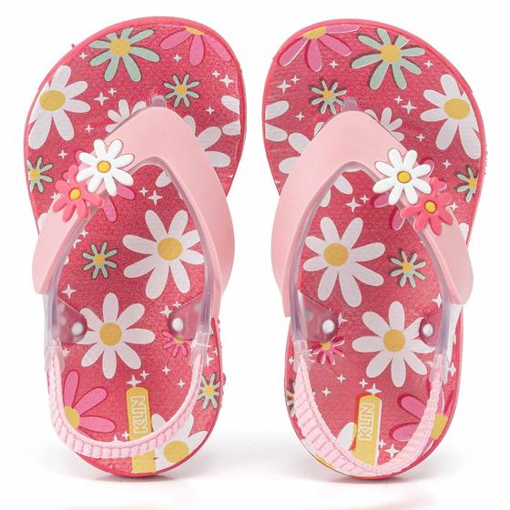 Imagem de Chinelo Infantil Menina Klin Acqua Print Franboesa/Rosa