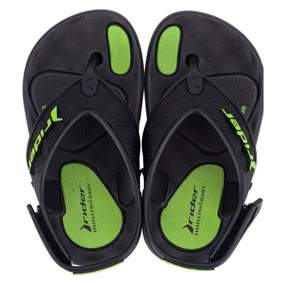 Imagem de Chinelo Infantil Rider R Line Plus Dedo Baby Preto/Verde