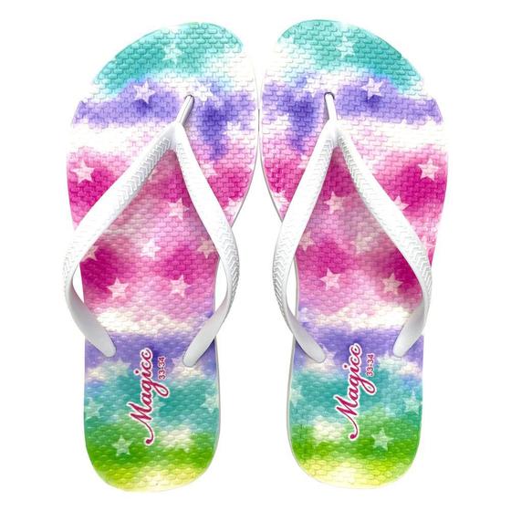 Imagem de Chinelo Juvenil Infantil Feminino Sandália Tie Dye Colorido, Magicc~