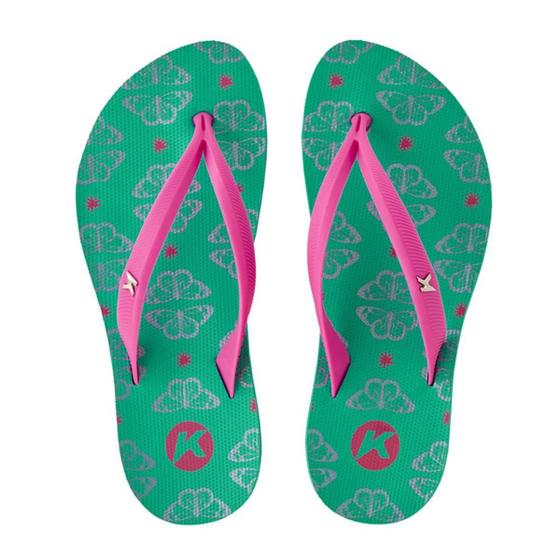 Imagem de Chinelo Kenner Ibiza Fly Feminino - Verde e Rosa