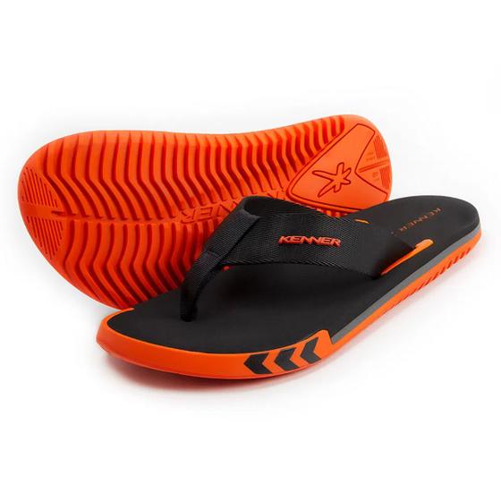 Imagem de Chinelo Kenner Kick S Arrow Masculino - Preto e Laranja