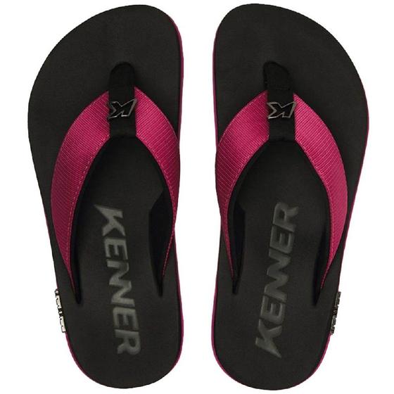 Imagem de Chinelo Kenner Kivah DLK-09 Masculino - Preto/Rosa Fuscia