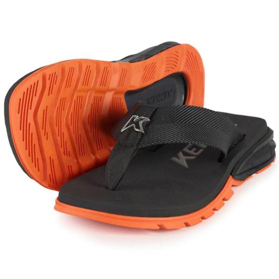 Imagem de Chinelo Kenner Orak Masculino - Preto e Laranja