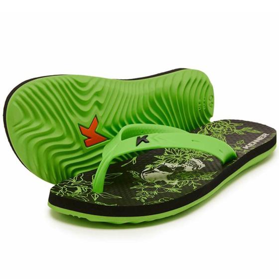 Imagem de Chinelo Kenner Summer Caveira Floral Masculino - Preto e Verde