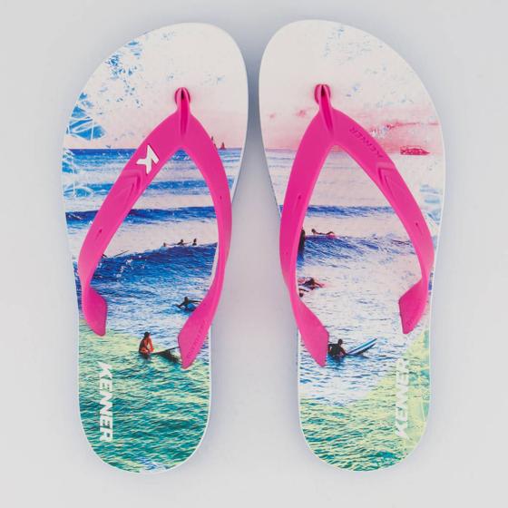 Imagem de Chinelo Kenner Summer Fresh Estampado Branco e Azul