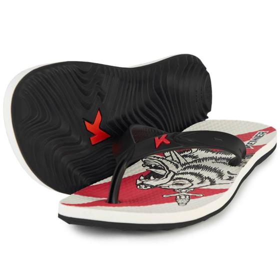 Imagem de Chinelo Kenner Summer Tattoo Masculino - Branco e Vermelho