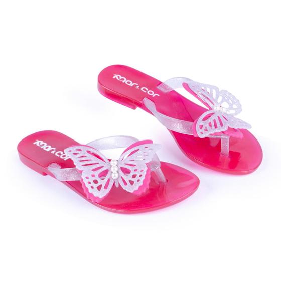 Imagem de Chinelo Maresia Kids Menina Borboleta Pink Crystal Mar&Cor